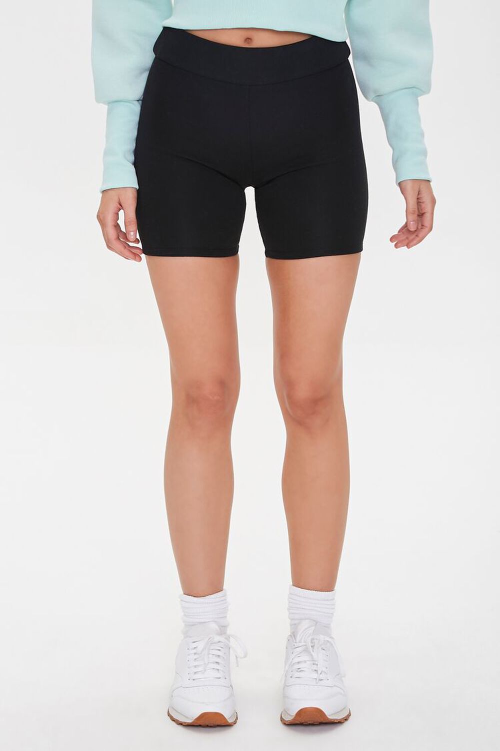 BLACK Cotton-Blend Biker Shorts, image 2
