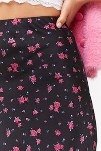 BLACK/MULTI Rose Floral Print Skirt, image 6