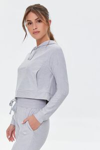 HEATHER GREY Active Drawstring Hooded Top, image 2