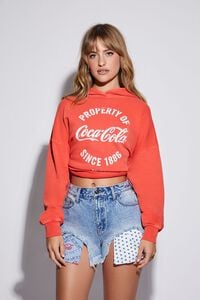 RED/WHITE Coca-Cola Embroidered Hoodie, image 1