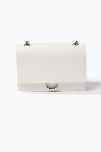 WHITE Faux Leather Chain Crossbody Bag, image 1