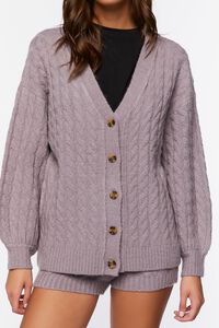 GREY Cable Knit Cardigan Sweater, image 5