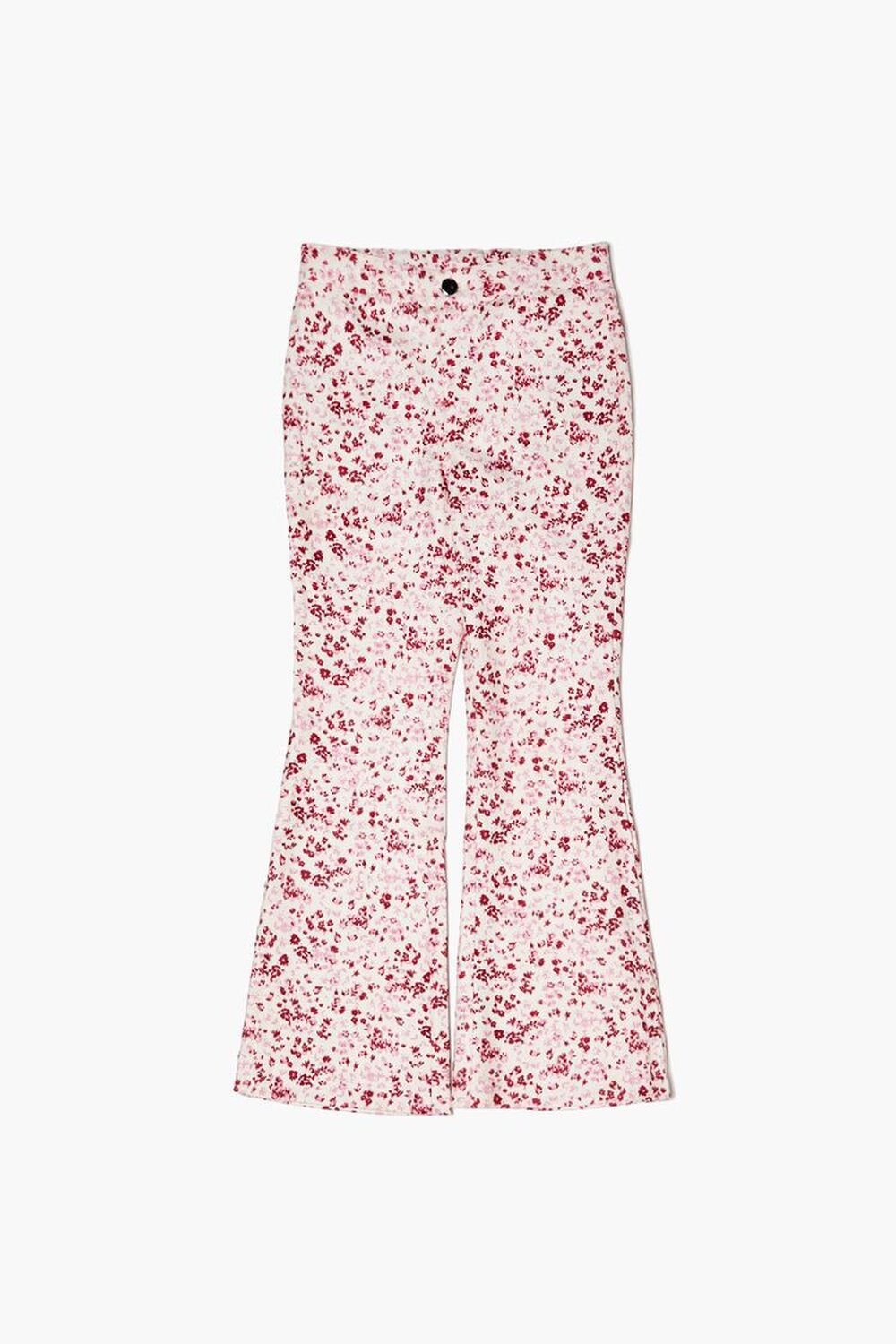 PINK/MULTI Girls Floral Print Flare Pants (Kids), image 1