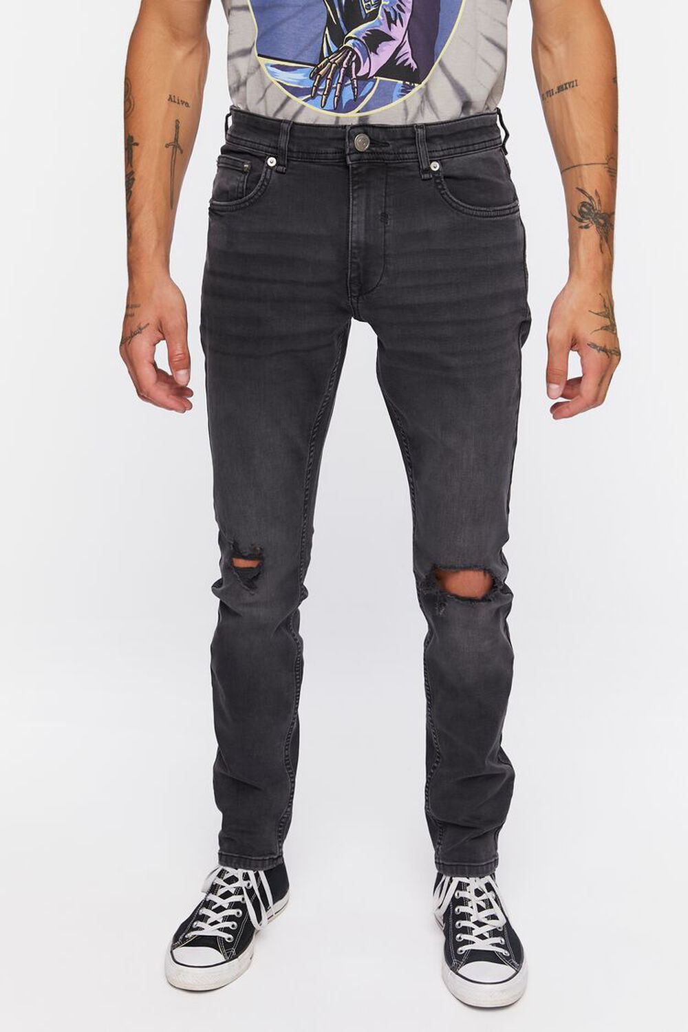 Premium Distressed Slim-Fit Jeans, image 2