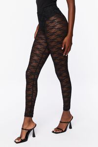 BLACK Sheer Lace Leggings, image 3