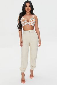 IVORY/MULTI Abstract Print Crop Top, image 4