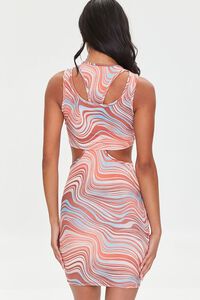 RED/MULTI Layered Marble Print Bodycon Dress, image 3