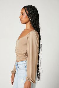Ruched Peasant-Sleeve Top, image 2