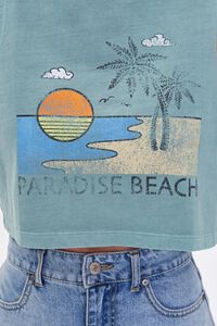 BLUE/MULTI Paradise Beach Graphic Crop Top, image 5