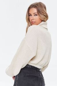 TAUPE Ribbed Turtleneck Sweater, image 2
