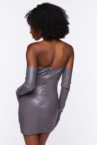 CHARCOAL Faux Leather Tube Dress & Glove Set, image 3