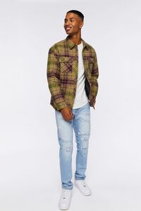 OLIVE/MULTI Plaid Quilted Shacket, image 4