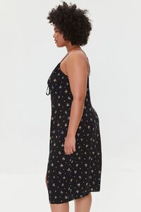 BLACK/MULTI Plus Size Floral Cami Midi Dress, image 2