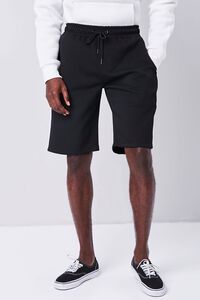 BLACK/WHITE Side-Striped Drawstring Shorts, image 2
