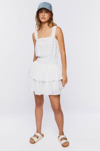 WHITE Ruffled Tiered Mini Dress, image 4