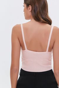 BLUSH Ribbed Sweater-Knit Cropped Cami, image 3