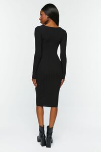 BLACK Sweater-Knit V-Neck Midi Dress, image 3