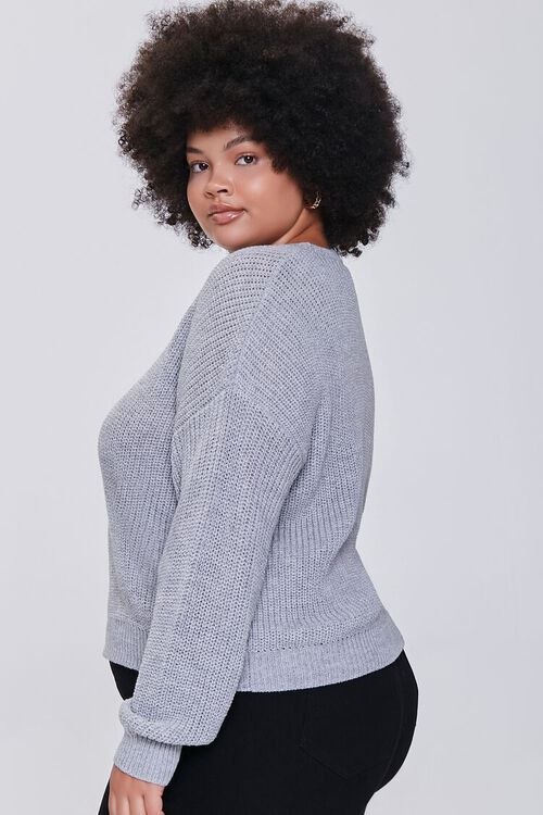 HEATHER GREY Plus Size Drop-Sleeve Sweater, image 2
