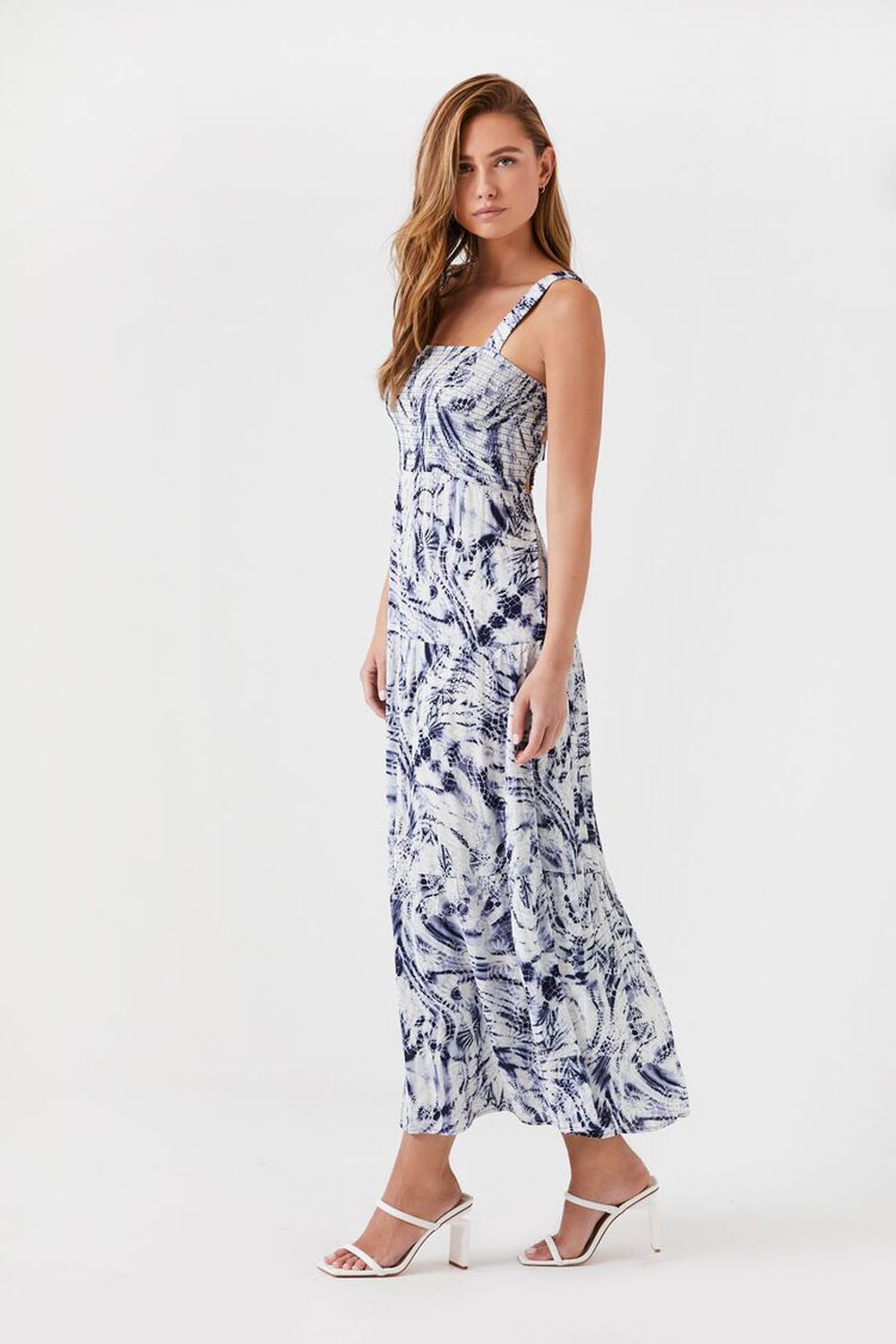 Marble Print Caged Maxi Dress