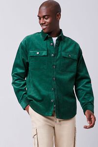GREEN Buttoned Corduroy Jacket, image 1