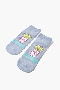 HEATHER GREY/MULTI Fry-Day Graphic Ankle Socks, image 2