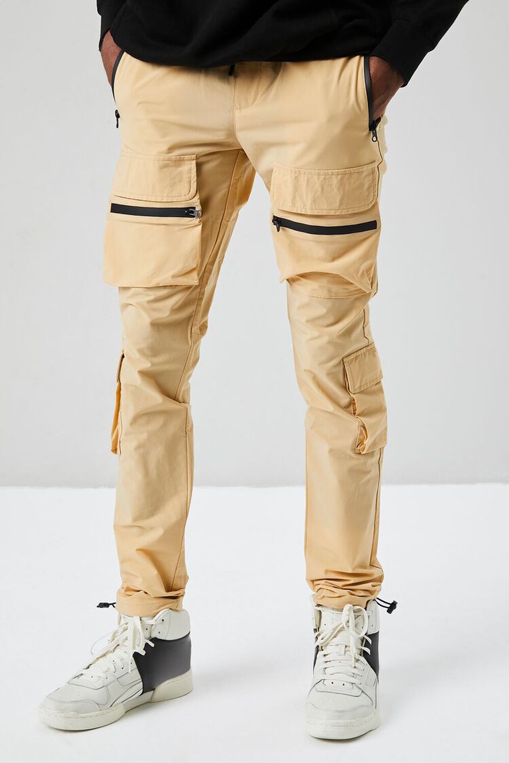 Drawstring Cargo Slim-Fit Pants