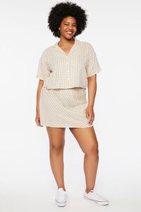 PURPLE/YELLOW Plus Size Plaid Mini Skirt, image 5