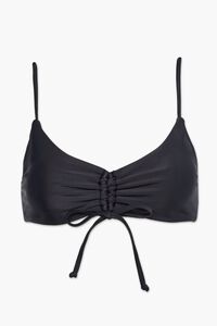 BLACK Ruched Bralette Bikini Top, image 4