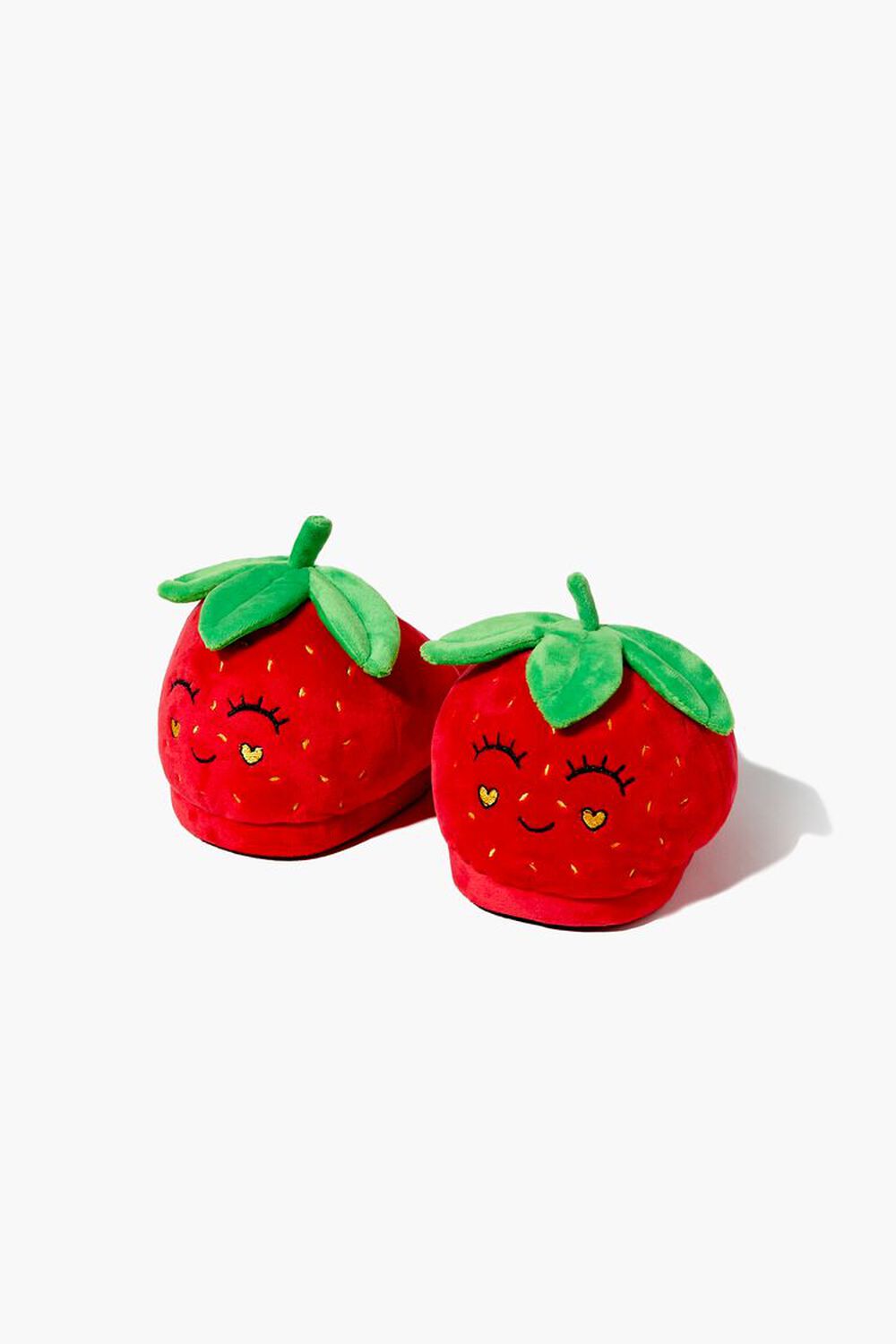 RED Plush Strawberry House Slippers, image 1