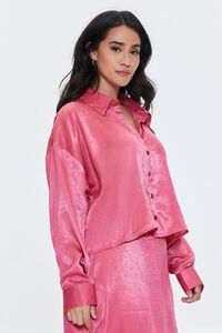ROSE PETAL Plus Size Satin Button-Front Shirt, image 2