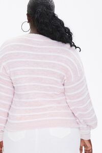 BLUSH/WHITE Plus Size Striped Sweater, image 3