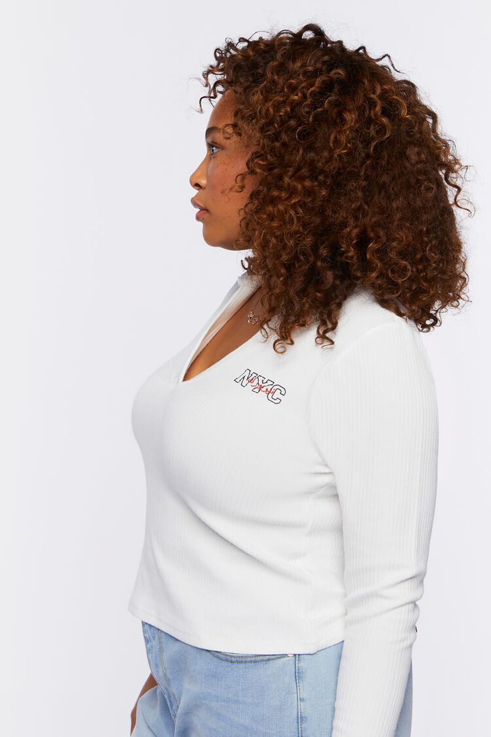 Plus Size Ribbed NYC Graphic Top, image 2