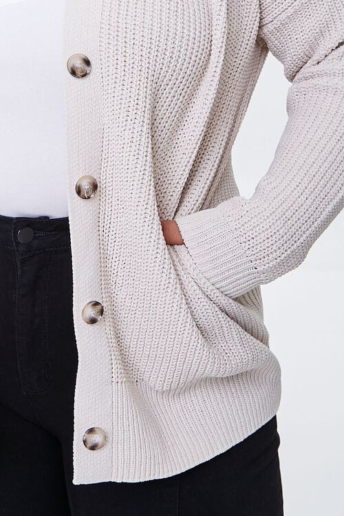 CREAM Plus Size Ribbed Cardigan Sweater, image 5