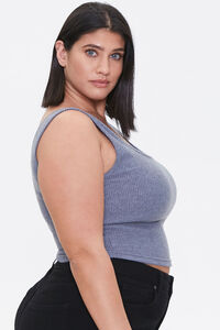 CHARCOAL Plus Size Cropped Tank Top, image 2