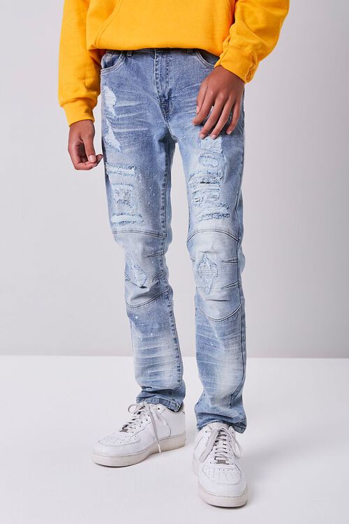 LIGHT DENIM XRay Distressed Paint Splatter Jeans, image 2