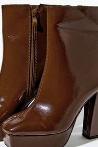 BROWN Pebbled Faux Leather Booties, image 5