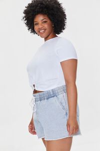WHITE Plus Size Heart Ring Cropped Tee, image 2