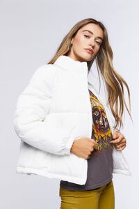 WHITE Quilted Puffer Jacket, image 2