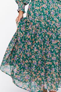 DARK GREEN/MULTI Floral Print Midi Dress, image 6
