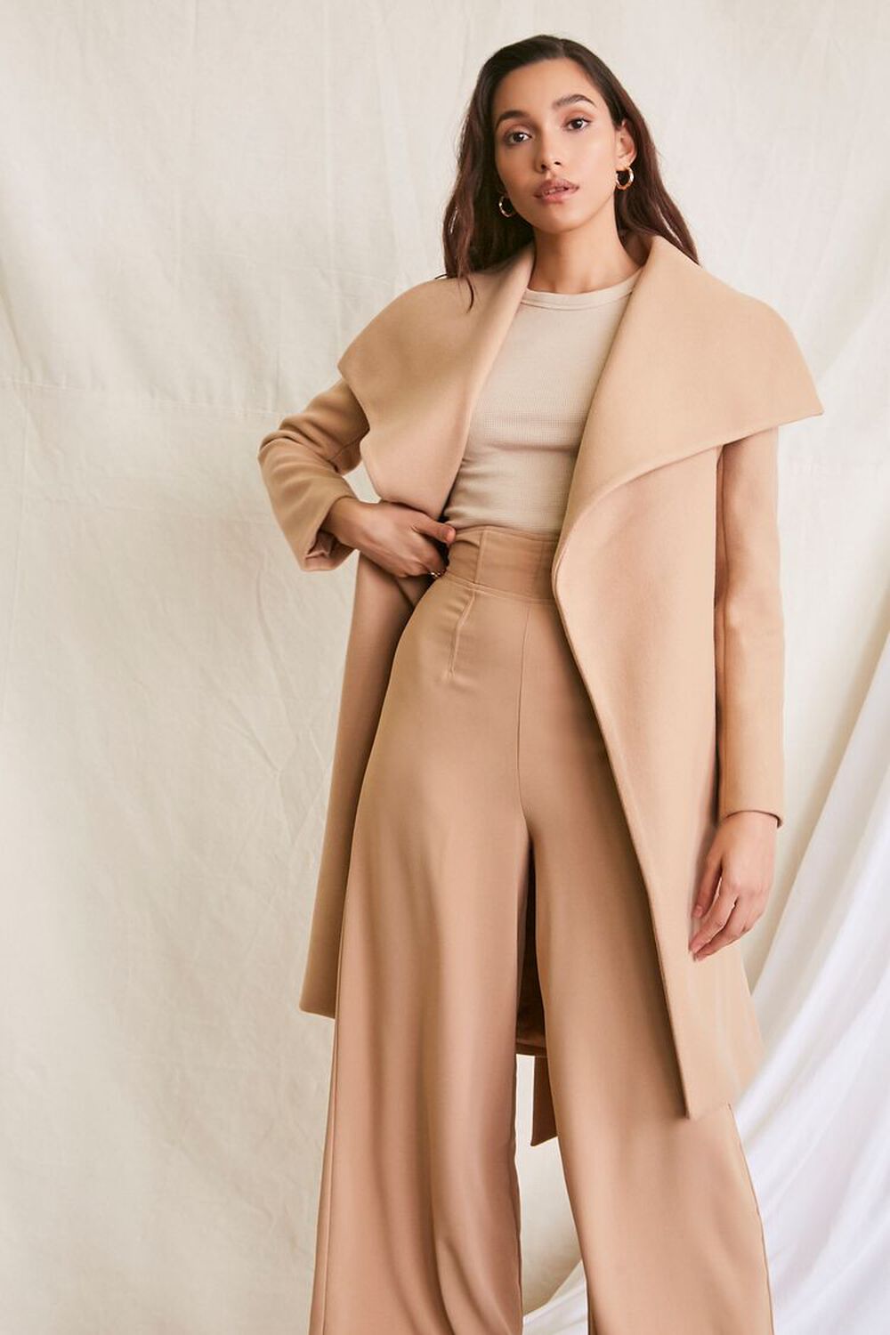 TAN Belted Duster Coat, image 1