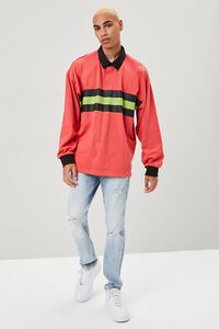 RED/MULTI Striped-Panel Polo Shirt, image 4