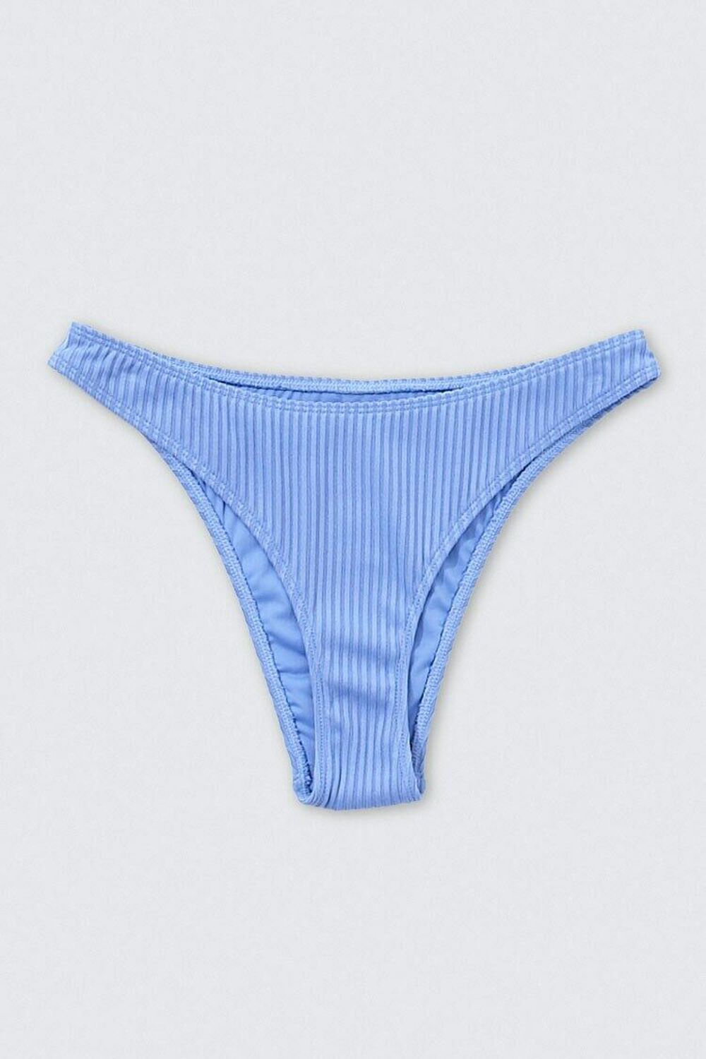 BLUE Cheeky Ribbed Bikini Bottoms, image 1
