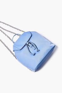 BLUE Drawstring Flap-Top Backpack, image 4