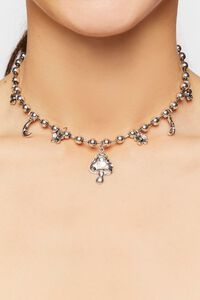 SILVER Mushroom Ball Chain Necklace, image 1