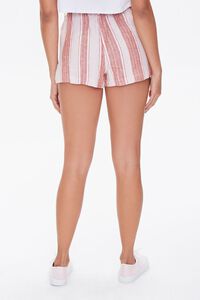 RUST/MULTI Striped Linen-Blend Shorts, image 4