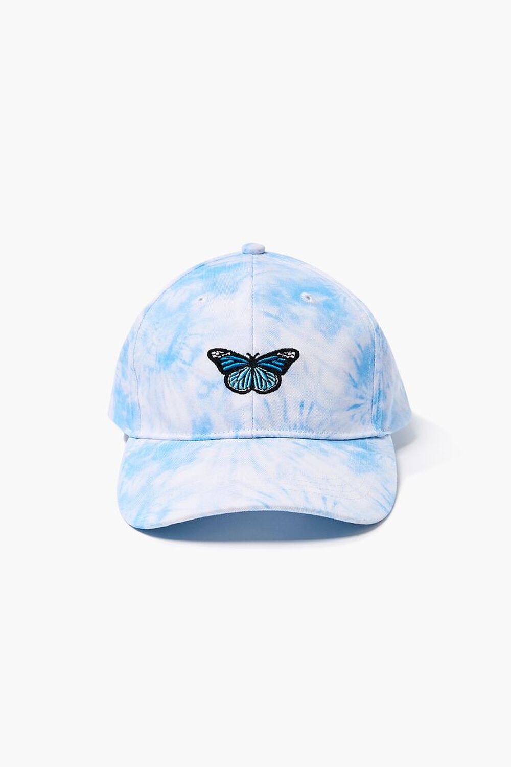 WHITE/BLUE Butterfly Embroidered Graphic Dad Cap, image 1