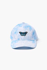 WHITE/BLUE Butterfly Embroidered Graphic Dad Cap, image 1