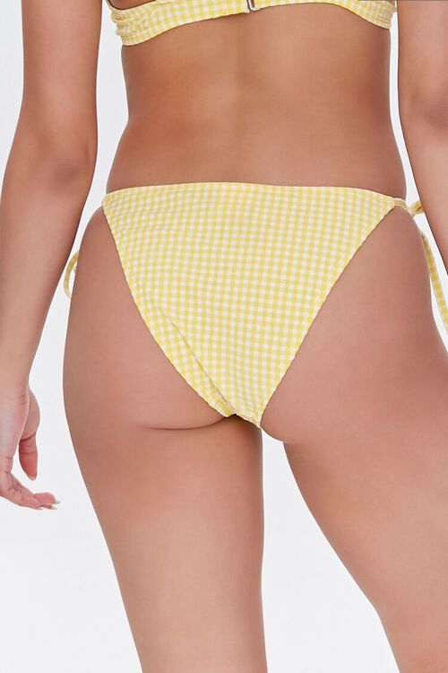 YELLOW/WHITE Gingham String Bikini Bottoms, image 4