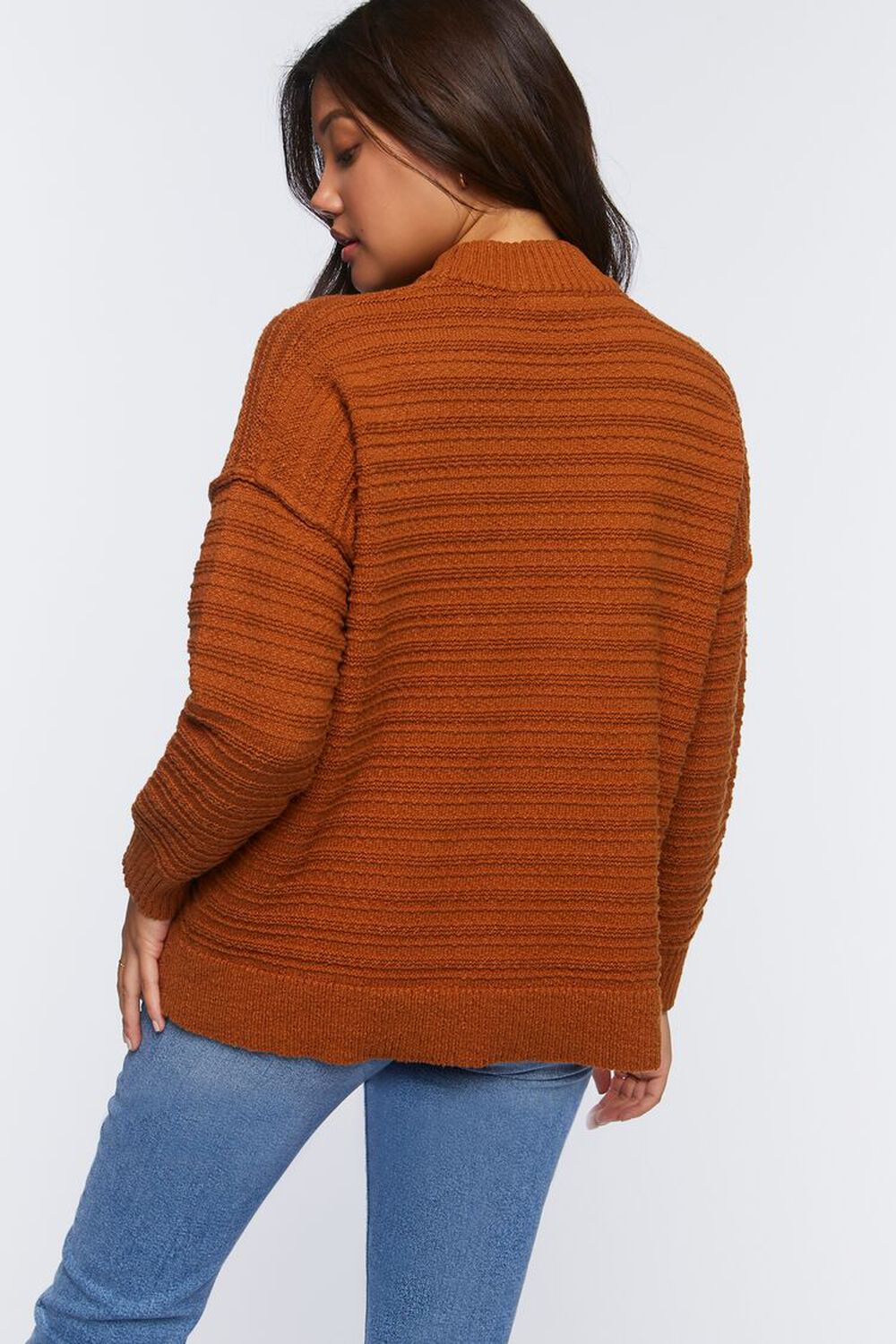 GINGER Ribbed Mock Neck Sweater Top, image 3