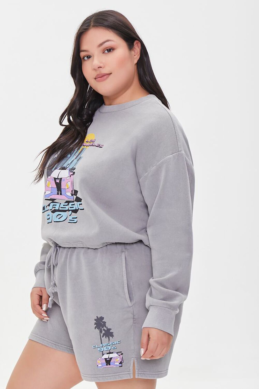GREY/MULTI Plus Size Los Angeles Graphic Pullover, image 2